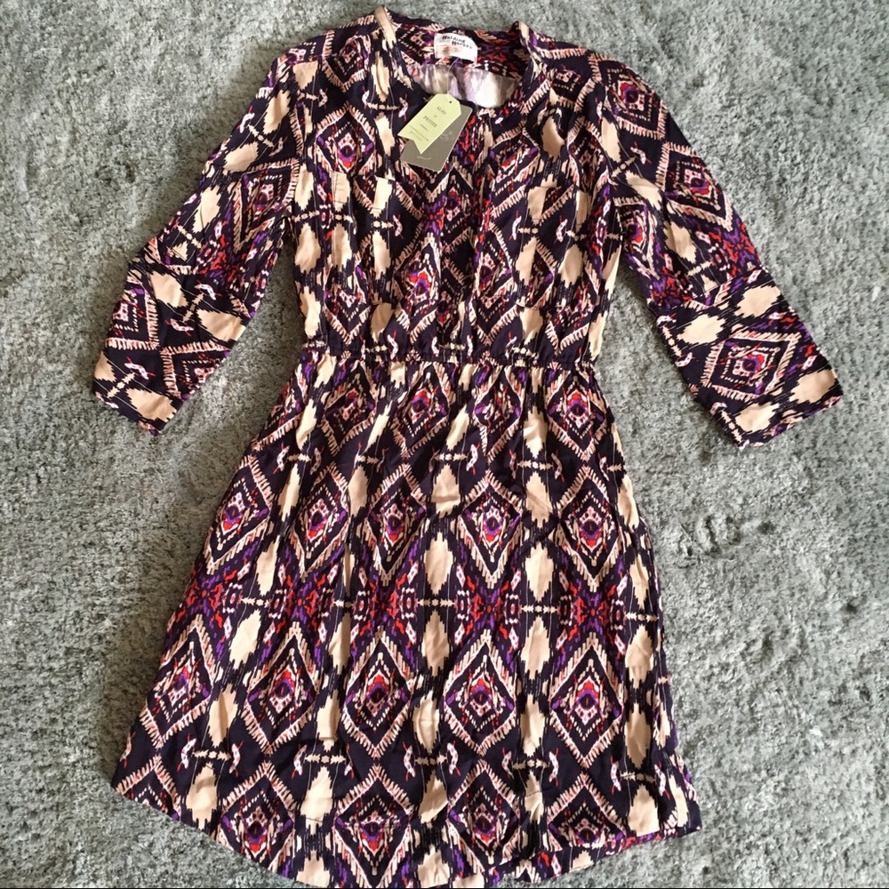 Purple tan dress.